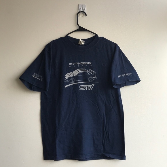 Blue Subaru Racing Hanes Beefy Tee - Picture 1 of 4